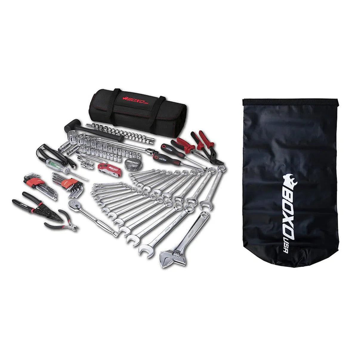 Boxo USA Combo Tool Roll | 82-Piece Metric and SAE Tool Roll and Dry Bag | LGE-CTS Motorsports